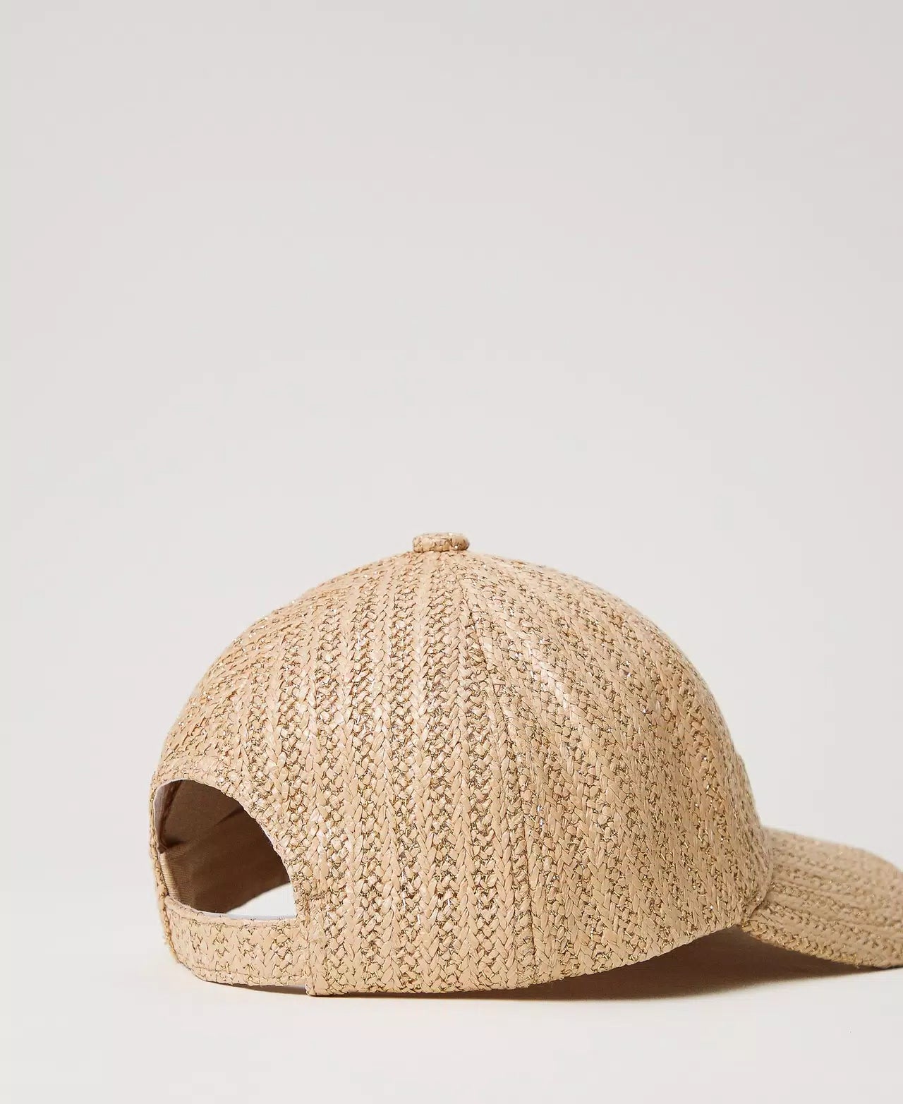 Cappello da baseball in rafia e lurex Twinset