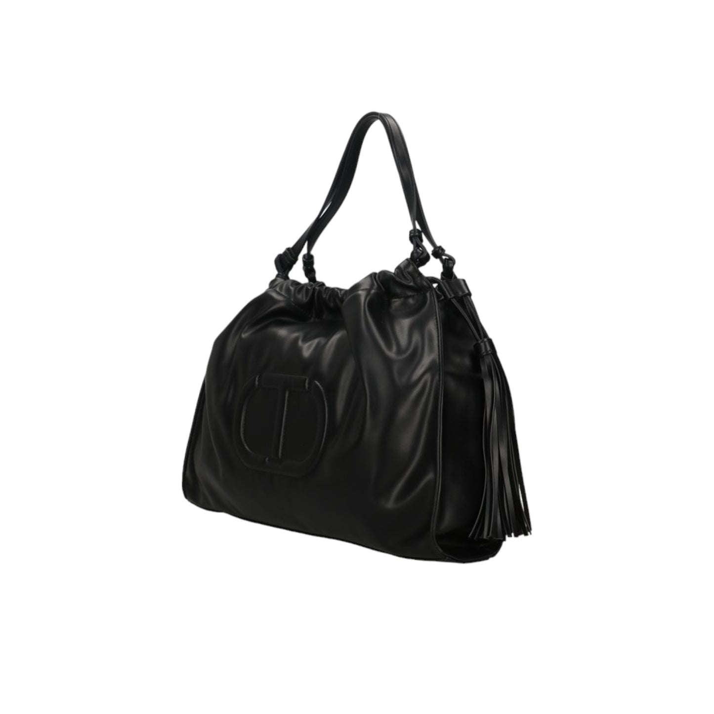 Borsa hobo con Oval T e coulisse con nappe Twinset