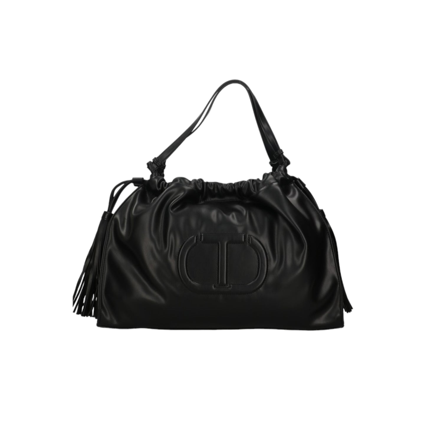 Borsa hobo con Oval T e coulisse con nappe Twinset