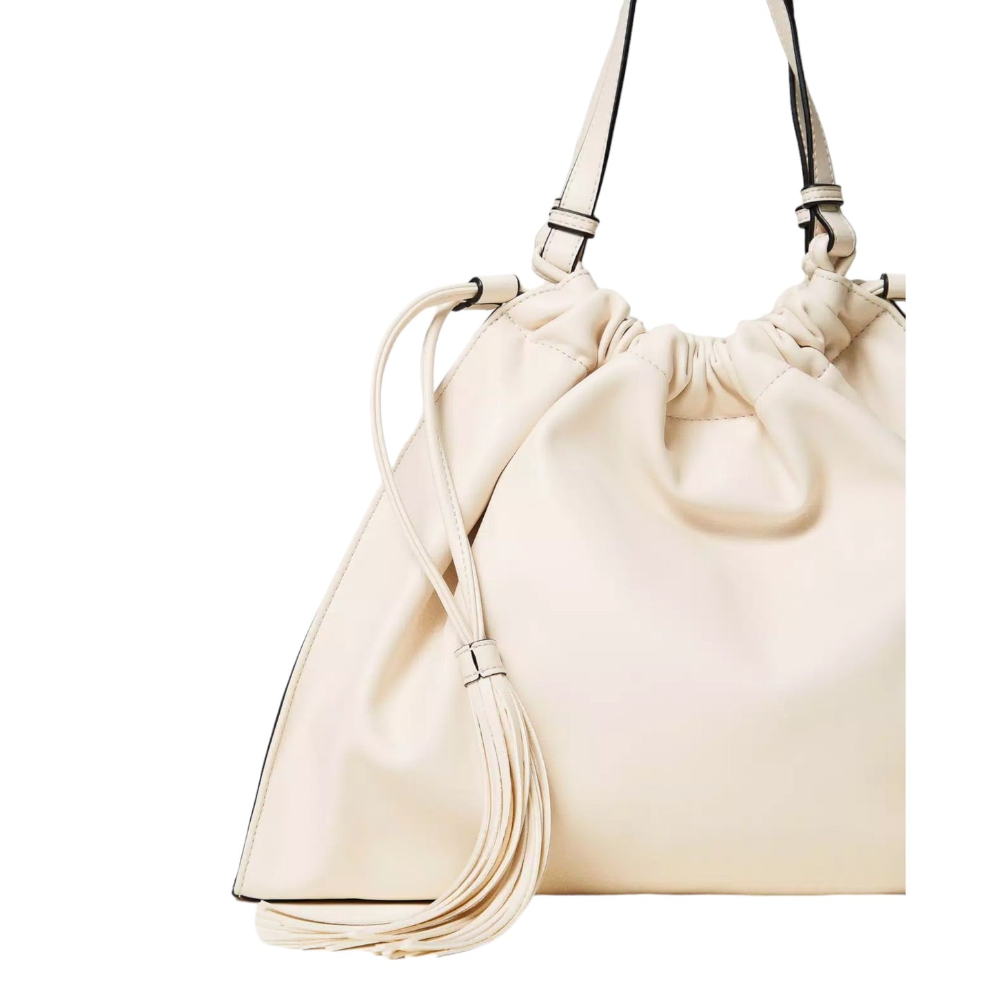 Borsa hobo con Oval T e coulisse con nappe Twinset