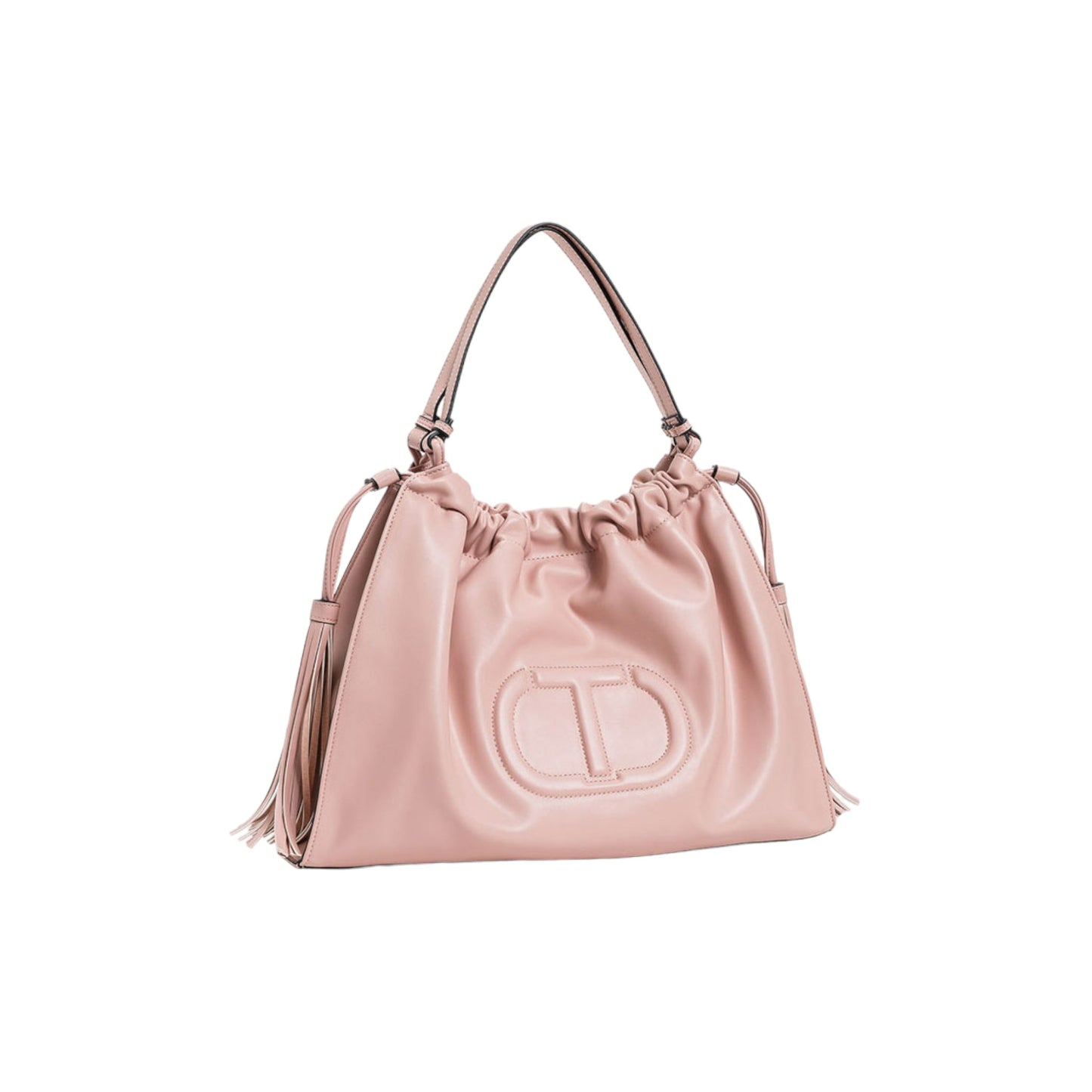 Borsa hobo con Oval T e coulisse con nappe Twinset