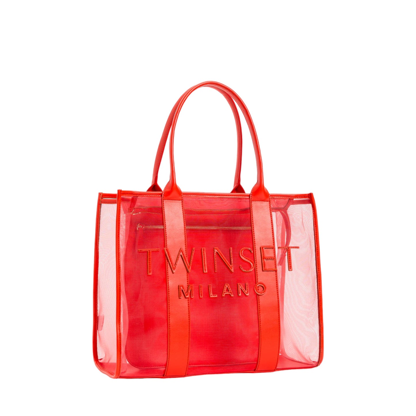 Shopping bag in rete con logo Twinset